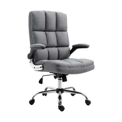 Mendler Bürostuhl HWC-J21, Chefsessel Drehstuhl Schreibtischstuhl, höhenverstellbar ~ Stoff/Textil grau Image