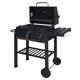 Mendler Grillwagen HWC-K93, Holzkohlegrill Standgrill Barbecue BBQ Gartengrill mit Deckel Ablagen, Stahl, 110x100x51cm schwarz