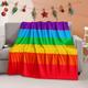 Bedbay Rainbow Blanket Twin Flannel Blanket Colorful Rainbow Stripe Fuzzy Blanket Lightweight Soft Plush Throw Blanket for Couch Sofa Office Camping (Rainbow Stripe, Twin(60"x80"))