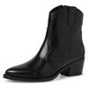Cowboy Stiefelette TAMARIS, Damen, Gr. 37, schwarz, Leder, unifarben, modisch, Schuhe Cowboy-Stiefelette Stiefelette Cowboyboots, in spitzer Form