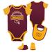 Newborn & Infant Burgundy/Gold Washington Commanders Home Field Advantage Three-Piece Bodysuit, Bib Booties Set