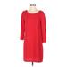 Nicole Miller New York Casual Dress - Shift Scoop Neck 3/4 sleeves: Red Print Dresses - Women's Size 4