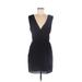 BCBGeneration Casual Dress - Sheath Plunge Sleeveless: Black Solid Dresses - Women's Size 8