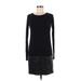Bailey 44 Casual Dress - Sheath Crew Neck Long sleeves: Black Solid Dresses - Women's Size X-Small