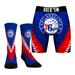 Men's Rock Em Socks Philadelphia 76ers Tie Dye Underwear and Crew Combo Pack