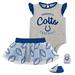 Girls Infant Heather Gray/Royal Indianapolis Colts All Dolled Up Three-Piece Bodysuit, Skirt & Booties Set