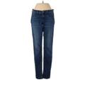 J Brand Jeggings - Low Rise Straight Leg Boyfriend: Blue Bottoms - Women's Size 27 - Dark Wash