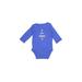 Carter's Long Sleeve Onesie: Blue Bottoms - Size Newborn