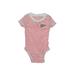Carter's Short Sleeve Onesie: Red Color Block Bottoms - Size 9 Month