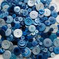 100 Blue Buttons, Mix, Berry Mix, Royal Blue, Dark Sky Powder Navy Sewing, Crafting Jewelry Collect | 581