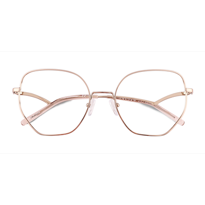 Female s horn Shiny Rose Gold Titanium Prescription eyeglasses - Eyebuydirect s Leo