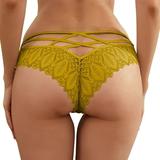 XMMSWDLA Women Lace Sexy Panties Underwear G-String Thongs Lingerie Bikini Brief Yellow M Period Underwear for Teens