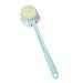 JeashCHAT 2 in 1 Shower Body Brush with Bristles and Loofahs Dual-Sided Back Scrubber Bath Mesh Sponge with Long Handle for Skin Exfoliating Bath Cleaning Suit for Men Women (Light Blue)