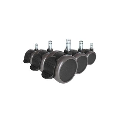 5x Hartbodenrollen mit Feststellbremse ROLO STOP 11mm / 65mm (5er Pack) hjh OFFICE Image