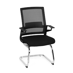 Konferenzstuhl / Freischwinger / Stuhl INVENTOR V Stoff schwarz hjh OFFICE Image