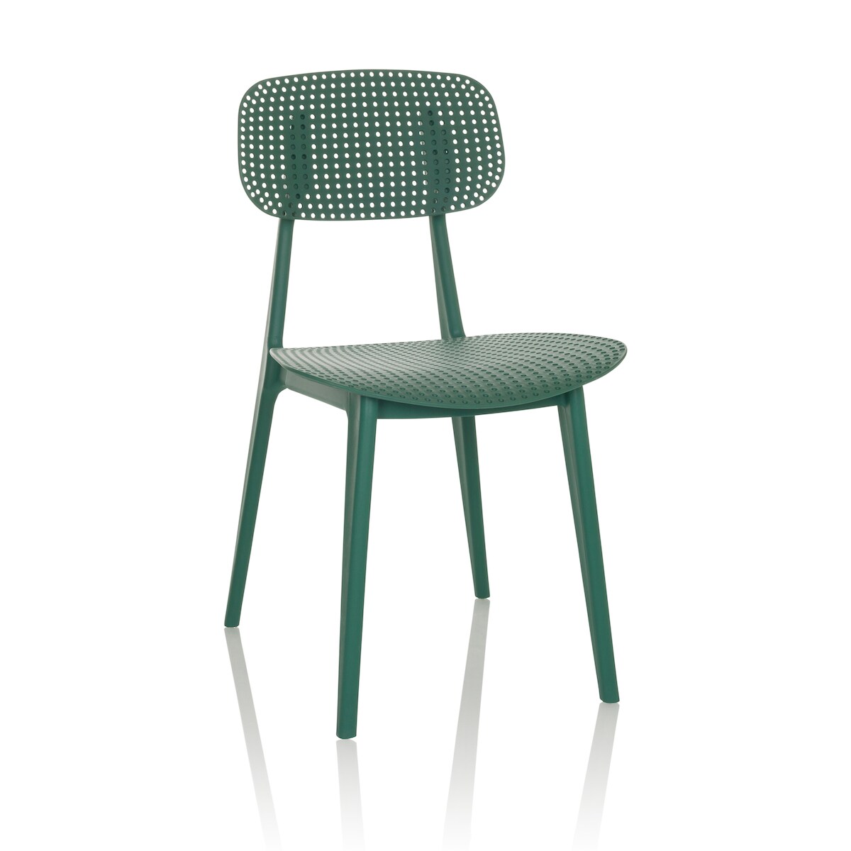 Besucherstuhl / Gartenstuhl ARTIFO HOL Kunststoff grün hjh OFFICE Image