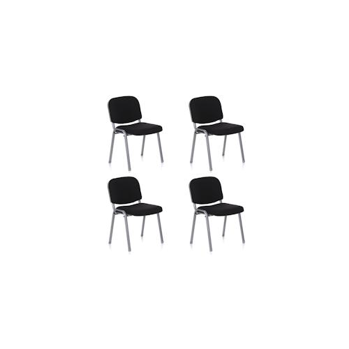 Besucherstuhl / Konferenzstuhl / Stuhl XT 600 4er Pack silber /schwarz hjh OFFICE