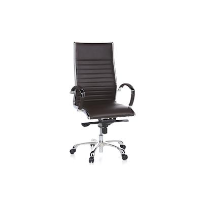 Bürostuhl / Chefsessel PARMA 20 Leder braun Chrom hjh OFFICE Image