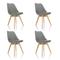 Besucherstuhl / Schalenstuhl SCANDI Kunststoff grau 4er Pack hjh OFFICE