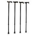 Bastone Brio Pieghevole In Alluminio Anodizzato Con Puntali Antiscivolo Regolabile In Altezza Da 77,5 A 87,5 Cm Nero Impugnatura In Legno