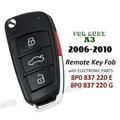 8P0 837 220 E / G for Audi A3 2006-2010 Car Flip Keyless Remote Start Key Fob
