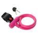 Colorful Lock Bike Cable Locks Road Bike Cycling Mountain Bike padlock Anti-Theft Chain Lock(Pink)