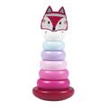 Wooden Stacking Rings Toy With Foxes Topper Developmental Toys