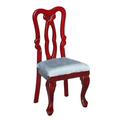 Farfi Dollhouse Chair Handmade Home Decor Wood Miniature Retro Chair Accessory for Scene Props (Red Wood)