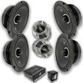 Massive Car Audio 6.5 Loud Speakers 1600W With Super 1 Bullet Tweeters New