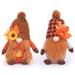 Faceless Dwarf Gnome Doll Figurine Collectible Plush Gnome Thanksgiving Day Decoration with Sunflower Ornaments