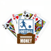 Blue Football Player Kick Football Poker Playing Card Funny Hand Game