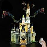 Custom MOC Same as Major Brands! LED Lighting Set DIY toys 71040 Cinderella Princess Castle Blocks Building