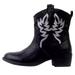 Women s Vintage Pattern Motorcycle Boots Mid-Tube Rider Boots Shoes