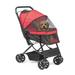 Pet Stroller for Cats/Dogs with Zipper Entry Easy Fold Pet Travel Stroller with Removable Liner & Storage Basket Red