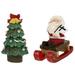 3pcs Reptile Tank Ornament Mini Christmas Tree Santa Clause Aquarium Decor (Random Style)