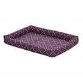 Mid-West Metal Products Quiet Time Couture Ashton Bolster Pet Bed - Plum 36 in.