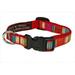 Sassy Dog Wear STRIPE-RED-MULTI1-C Multi Stripe Dog Collar- Red - Extra Small