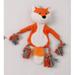 Yesfashion Stuffingless Squeaky Dog Toys Plush Fox Dog Toy with Crinkle Paper Crinkle Dog Toy with Rope Legs No Stuffing Dog Chew Toys for Small Medium Dogs Tug-of-war Dog Toy Orange