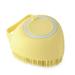 Pet Cats And Dogs Triangle Heart-shaped Soft Silicone Bath Shampoo Brush Beauty Cleaning Massage Foaming Dispenser (Yellow)