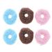 Chew pet toy 6pcs Dog Chew Toy Plush Donut Shaped Squeaky Squeaking Sound Toy Plush Pet Puppy Toys Pets Bite Chewing Puppy Dog Toy (Coffee + Strawberry + Blue Each 2pcs)