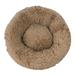 Plush Pet Bed Donut Dog Bed for Small Dogs Round Dog Bed Soft Fuzzy Calming Bed for Dogs & Cats Comfy Cat Bed Outer Diameter 50cm - Khaki