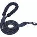 Reflective Multi-Color Dog Traction Rope Round Rope Dog Strap Comfortable Handle Suitable for Medium and Large Dogs (Black)