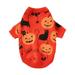 Dog Cat Halloween sweater Dog Halloween Costume Pet Halloween pet pumpkin jumper Knitted fabric Cat pumpkin sweater - orange