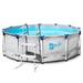 SereneLifeHome Round Above Ground Swimming Pool - Fast Setup Durable Outdoor Metal Frame Set for Garden Backyard Lawn Courtyard w/ Ladder Filter Cover Plastic Spare Parts SLPORND18 18 x48