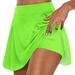 knqrhpse Mini Skirt Casual Dresses Skirts for Women Summer Dresses for Women Womens Casual Solid Tennis Skirt Yoga Sport Active Skirt Shorts Skirt Mini Dress Mint Green Dress L