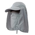 Fishing Hat UPF 50 Protection Sun Hat with Removable Neck Flap Visor Gray