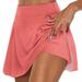knqrhpse Mini Skirt Casual Dresses Skirts for Women Summer Dresses for Women Womens Casual Solid Tennis Skirt Yoga Sport Active Skirt Shorts Skirt Mini Dress Pink Dress M