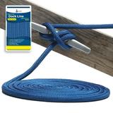 5/8 x 35 - Royal Blue Durable Double Braided Nylon Dock Line - For Boats Up to 45 - Long Lasting Mooring Line - Strong Nylon Dock Lines for Boats - Marine Grade Sailboat Docking Line