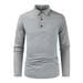 Mens Long Sleeve Henley Shirts Casual Lightweight Pullover Golf Shirts Menâ€™s Henley Shirts Dry Fit Collared Sports Golf Tennis T-Shirts Moisture Wicking & Breathable Gray&M