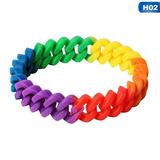 HEQU LGBTQ Bracelet Gay Pride Bracelets Rainbow Silicone Rubber Wristbands LGBTQ Jewelry Gay Pride Gifts
